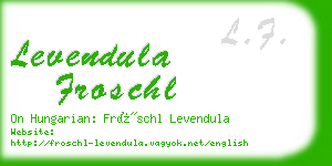 levendula froschl business card